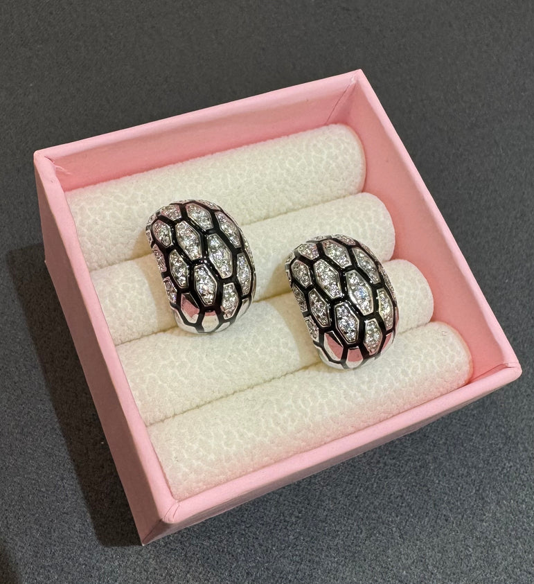 925 Silver Snake Skin Inspired Earrings