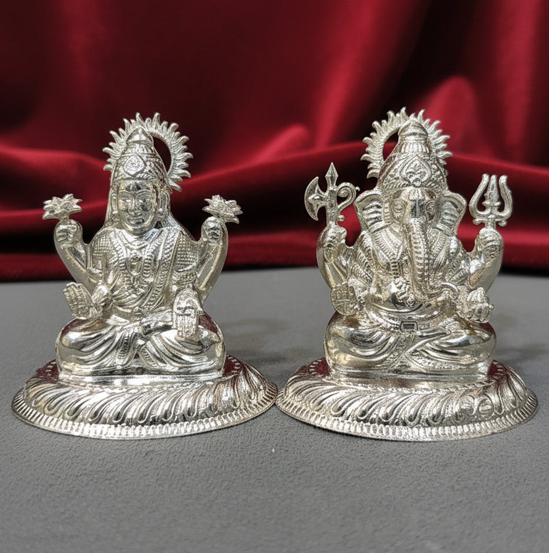 Silver Laxmi Ganesh Murti