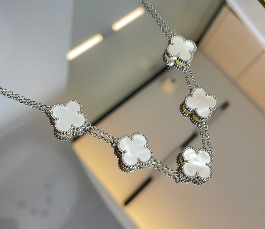 925 Silver White Colour Van Cleef Inspired Pendant