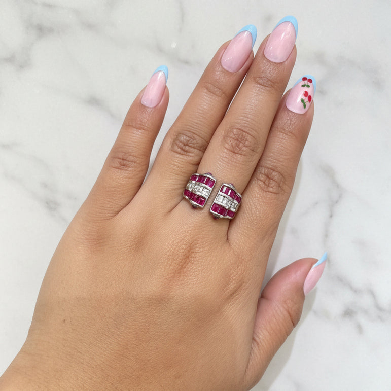 Unique Pink Stone Diamond Ring