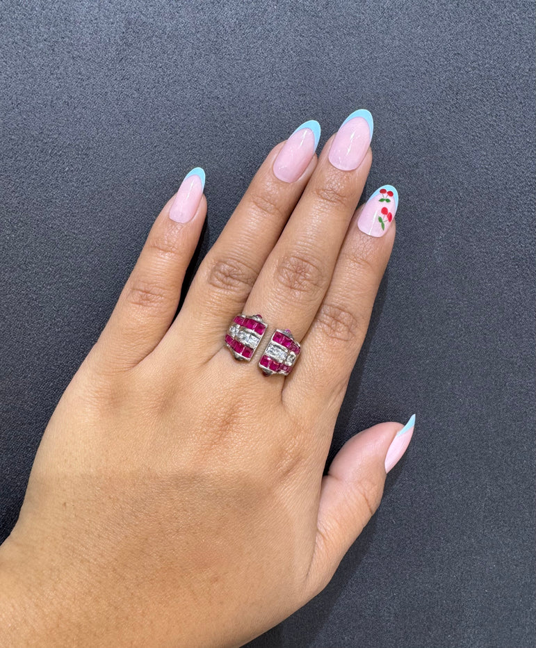 925 Silver Unique Pink Stone Ring