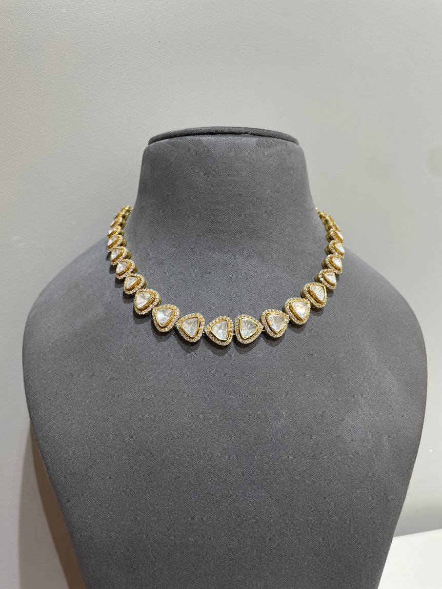 925 Silver Triangle Polki String