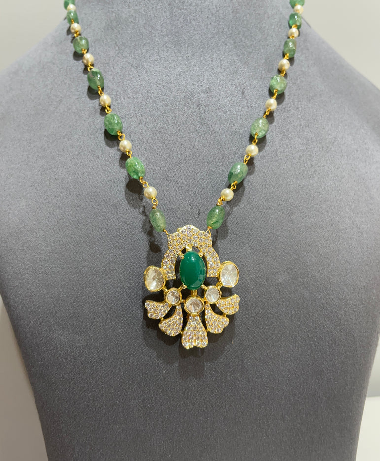 925 Silver Traditional Polki Pendant