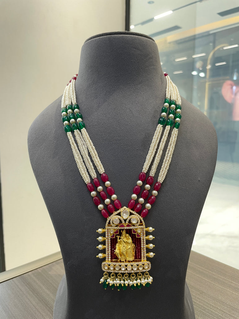 Silver temple necklace