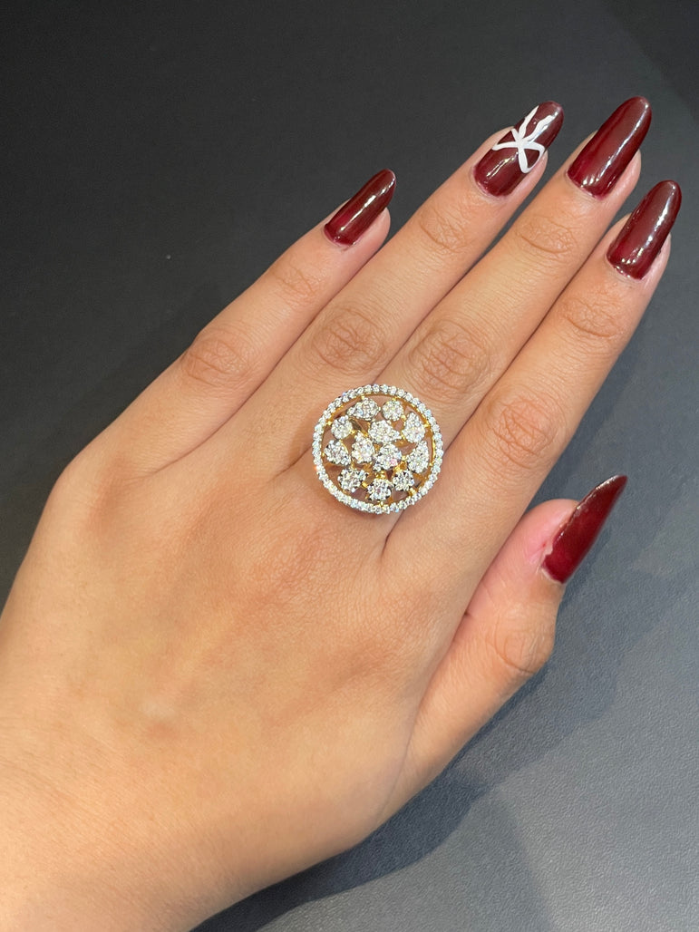 Circular Cluster Stone Statement Ring