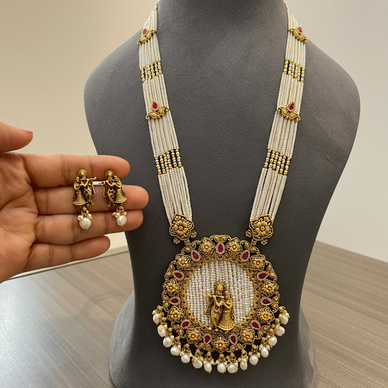 Divine Radha Krishna Heritage Gold Look Set