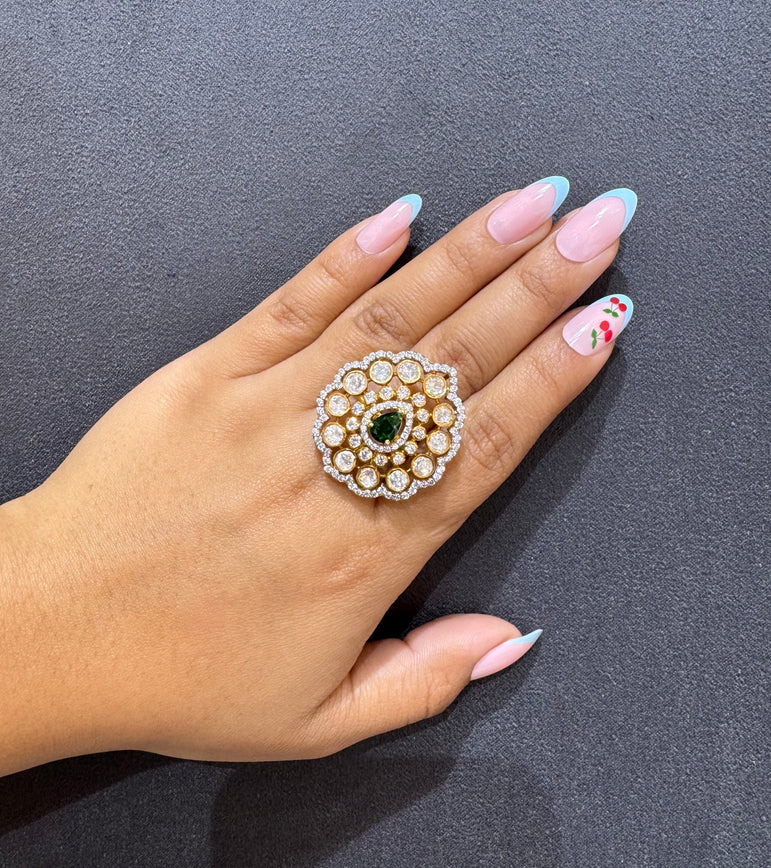 925 Silver Iraya Festive Polki Ring