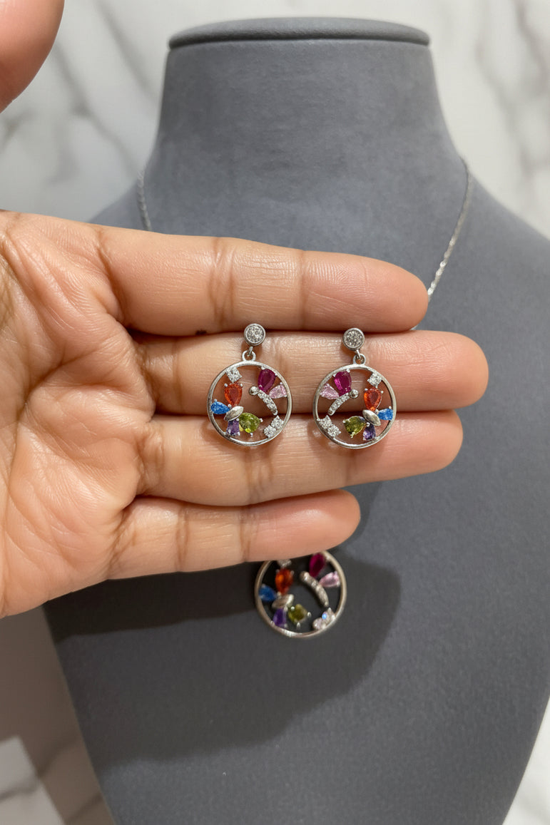 Empowered Circle Multi-Stone Diamond Pendant Set (Only Pendant Set)