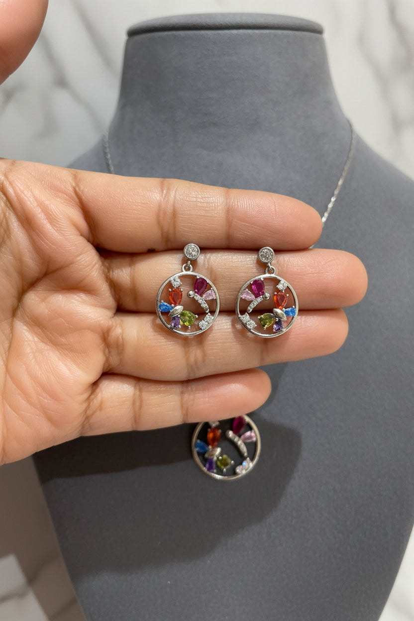 Empowered Circle Multi-Stone Diamond Pendant Set (Only Pendant Set)
