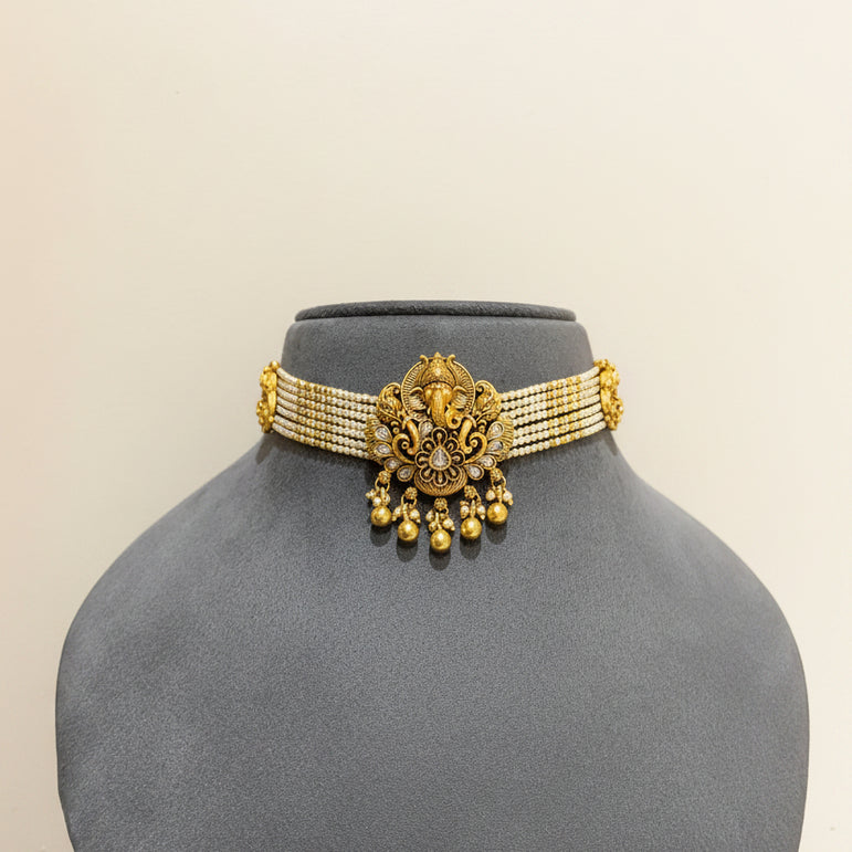 Ganesh Prabha Antique Gold Look Choker