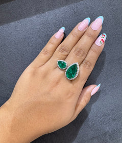 925 Silver Twin Vendure Cocktail Moissanite Diamond Ring