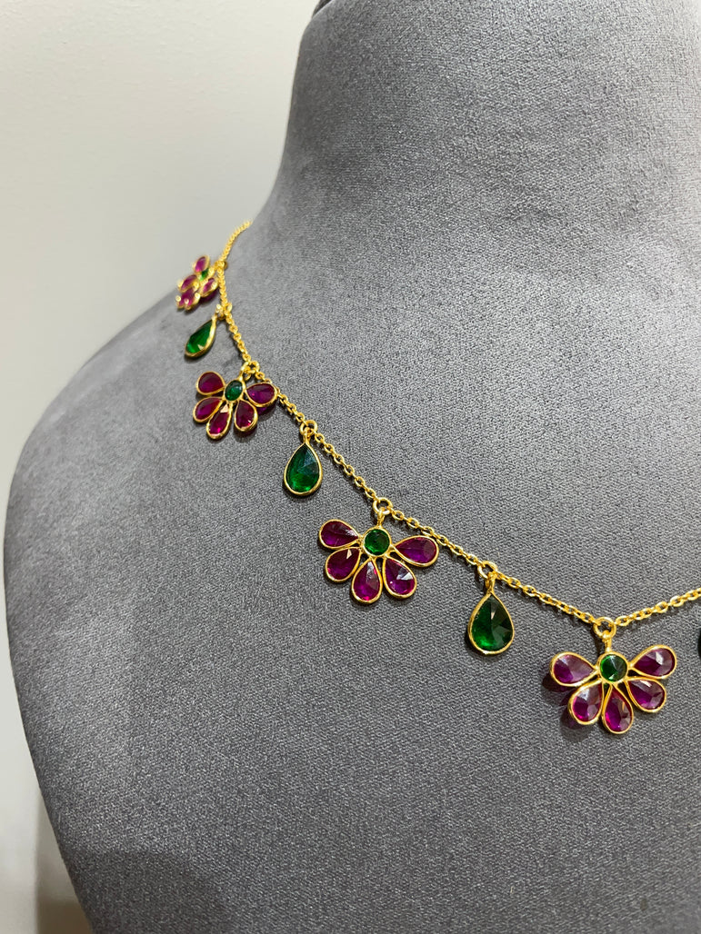 925 Silver Floral Drop Mala