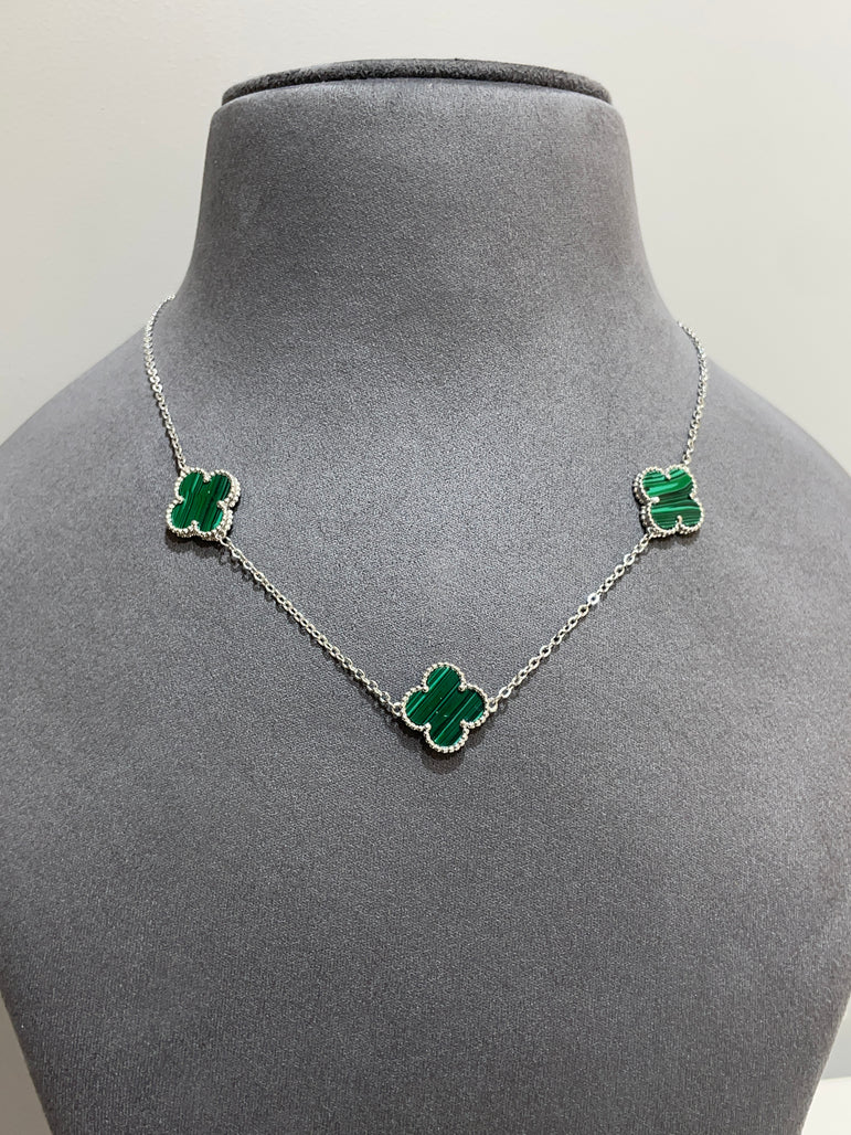 925 Silver Green Colour Van Cleef Inspired Pendant