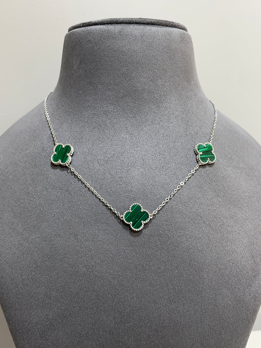 925 Silver Green Colour Van Cleef Inspired Pendant