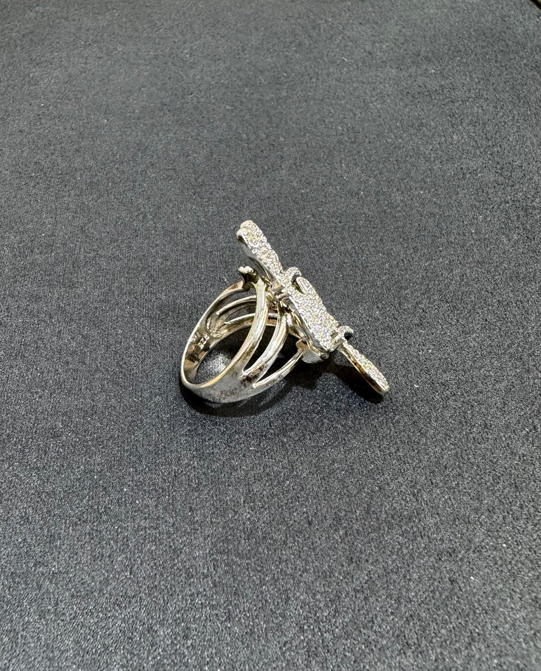 925 Silver Dragonfly Cocktail Ring