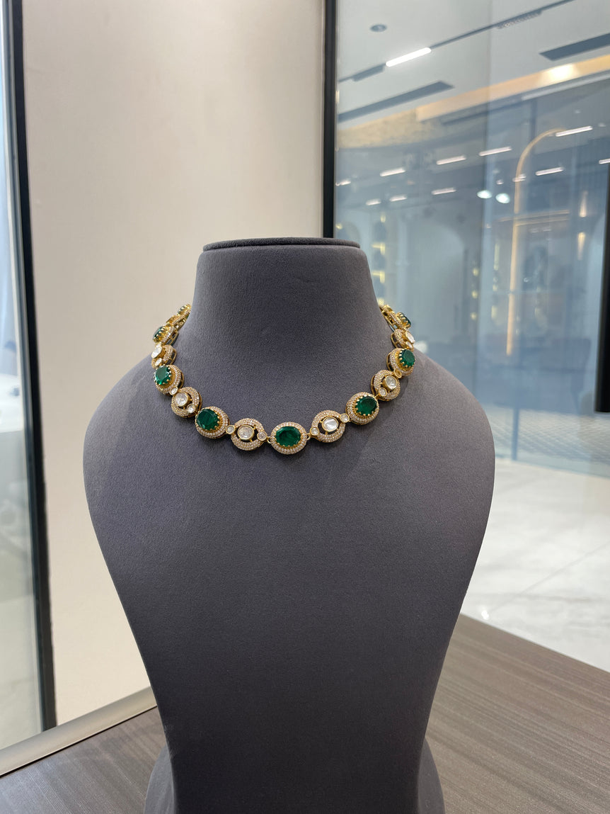 925 Silver Sumeira Emerald Necklace Set