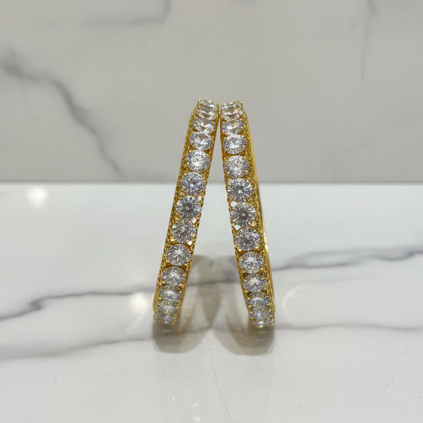 Moissanite Diamond Solitaire Bangle