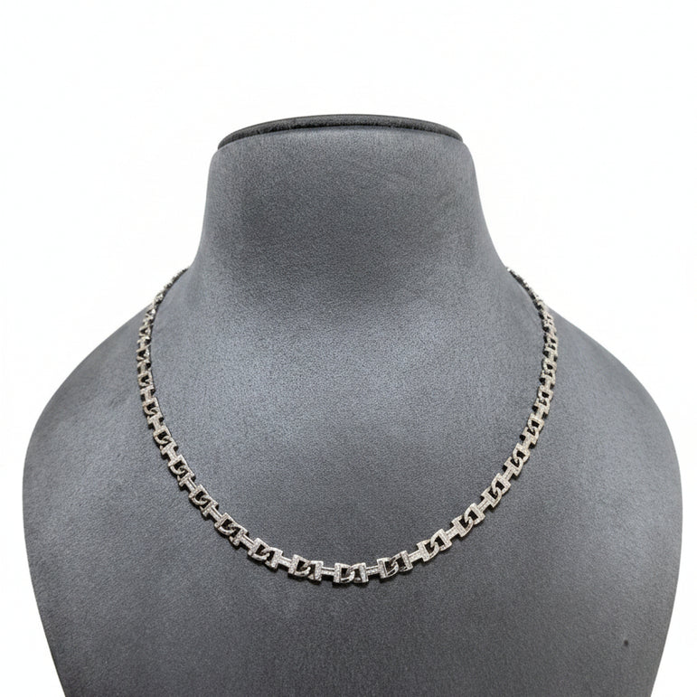 Designer Silver Geometric Link Men's Chain