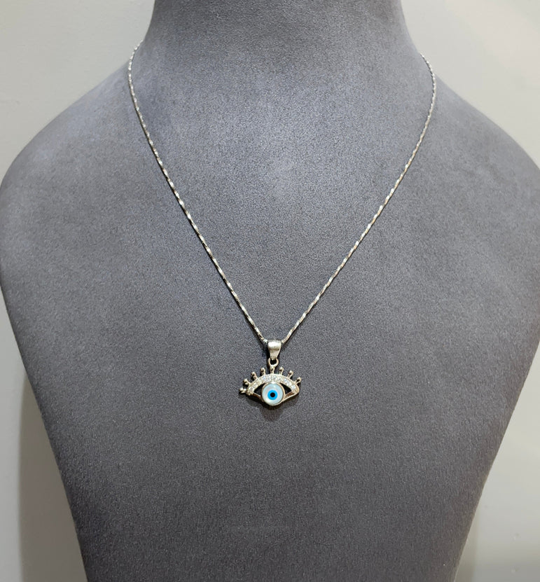925 Silver Evil Eye Pendent (Without Chain)
