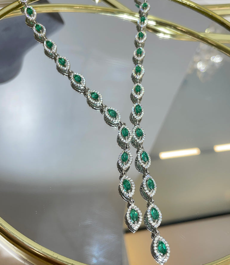 925 Silver Green Diamond Necklace