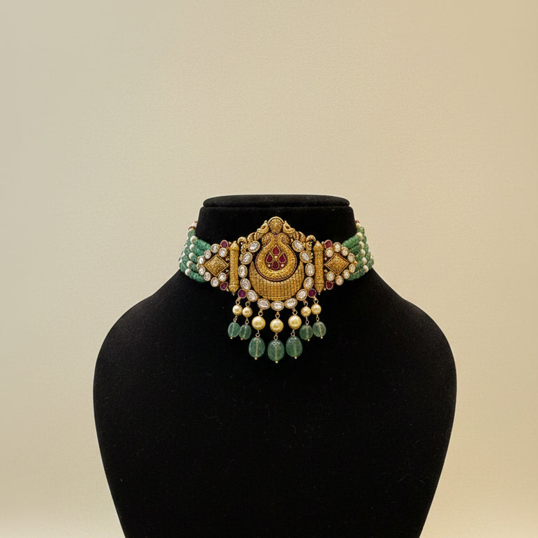 Antique Nakshi Crescent Choker