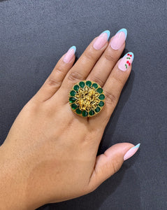 925 Silver Antique Gold Look Rotating Ring