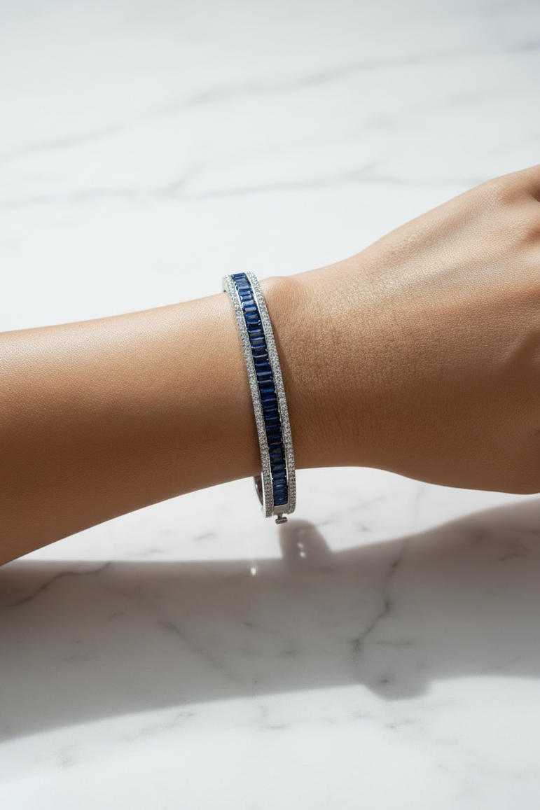 Blue Stone Diamond Look Bracelet