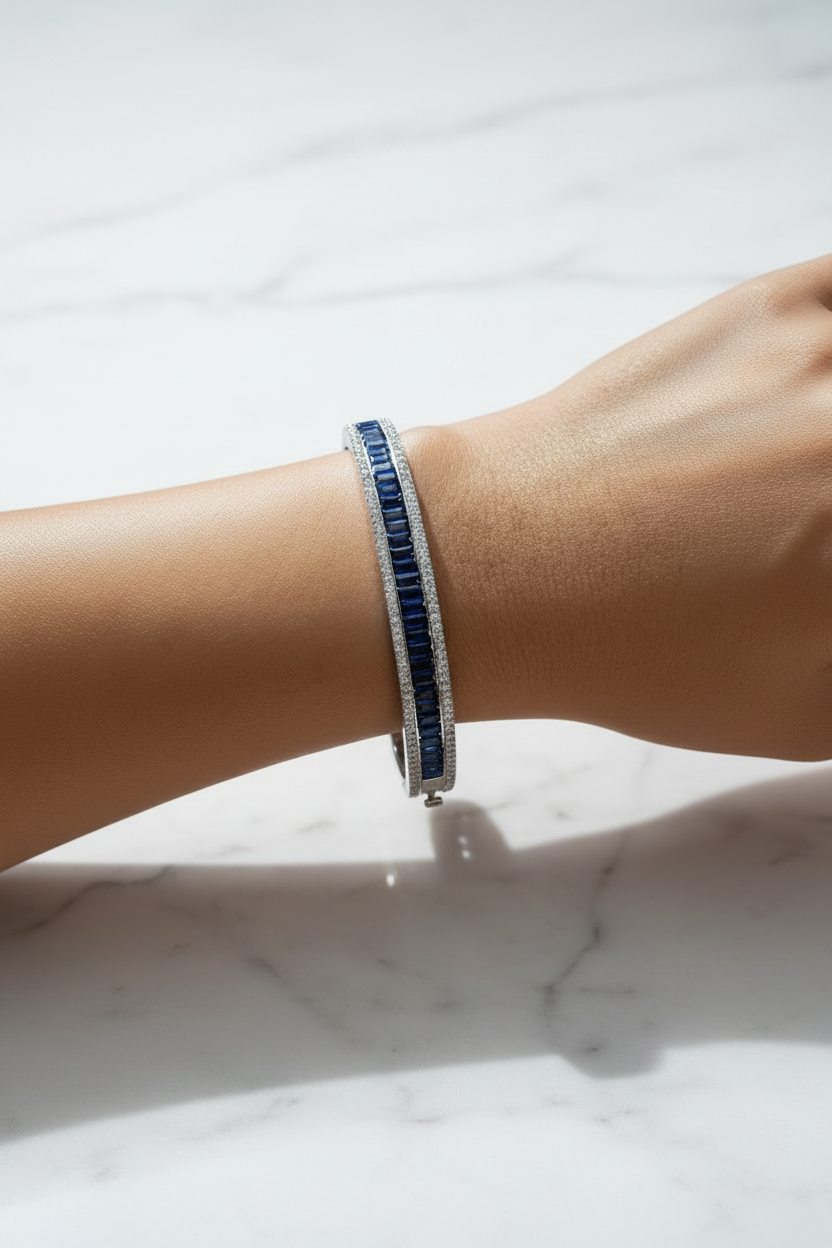 Blue Stone Diamond Look Bracelet