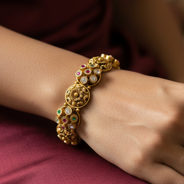 Antique Nakshi Floral Bracelet