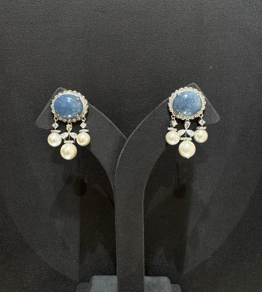 925 Silver Opal & Pearls Earring