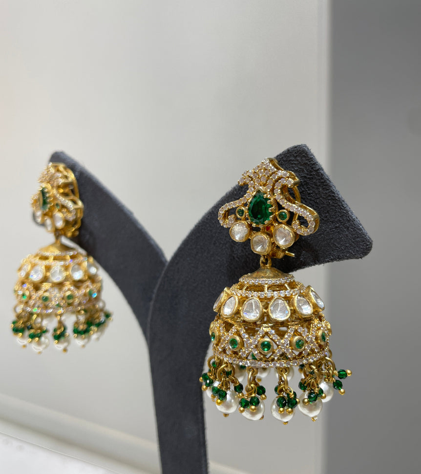 925 Silver Zeenat Jhumka Earrings
