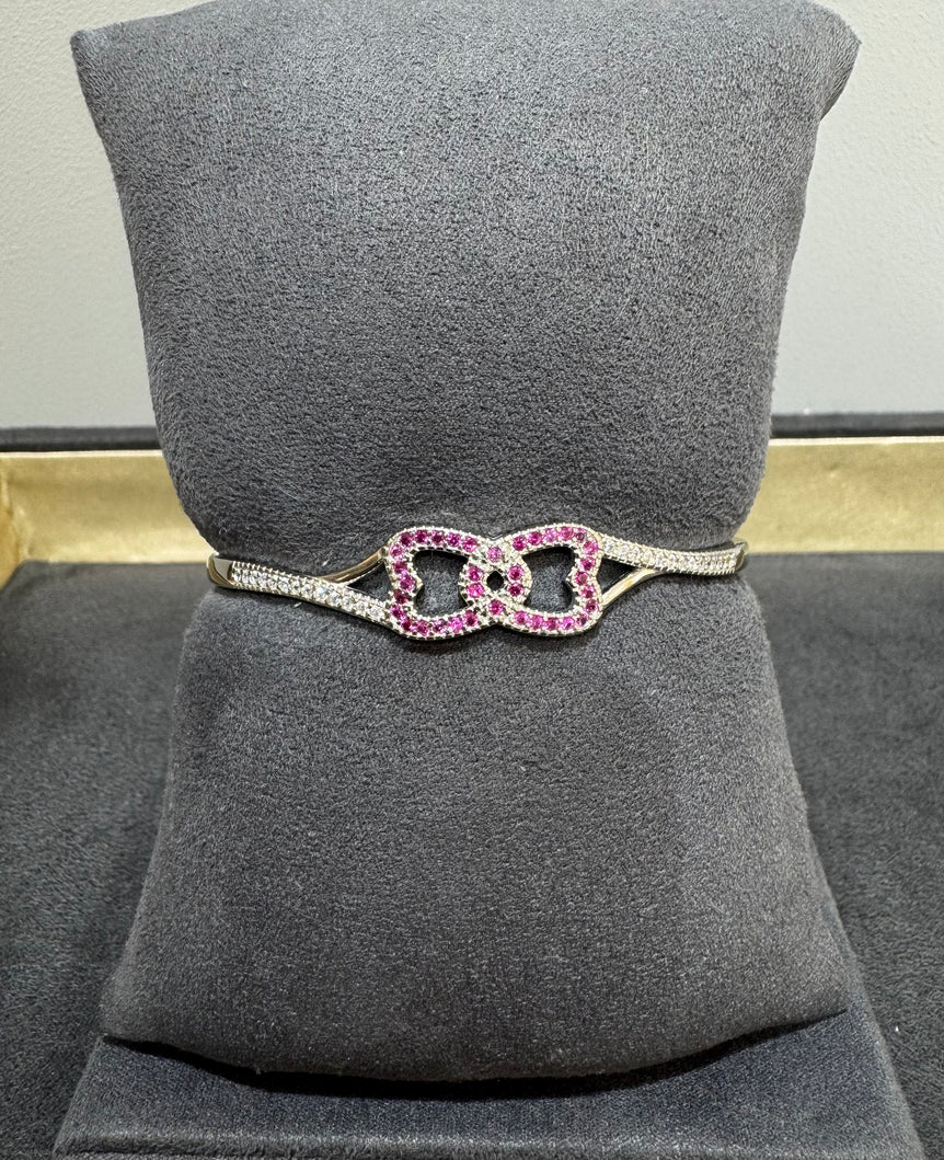 PINK COLOR PURE SILVER BRACELET