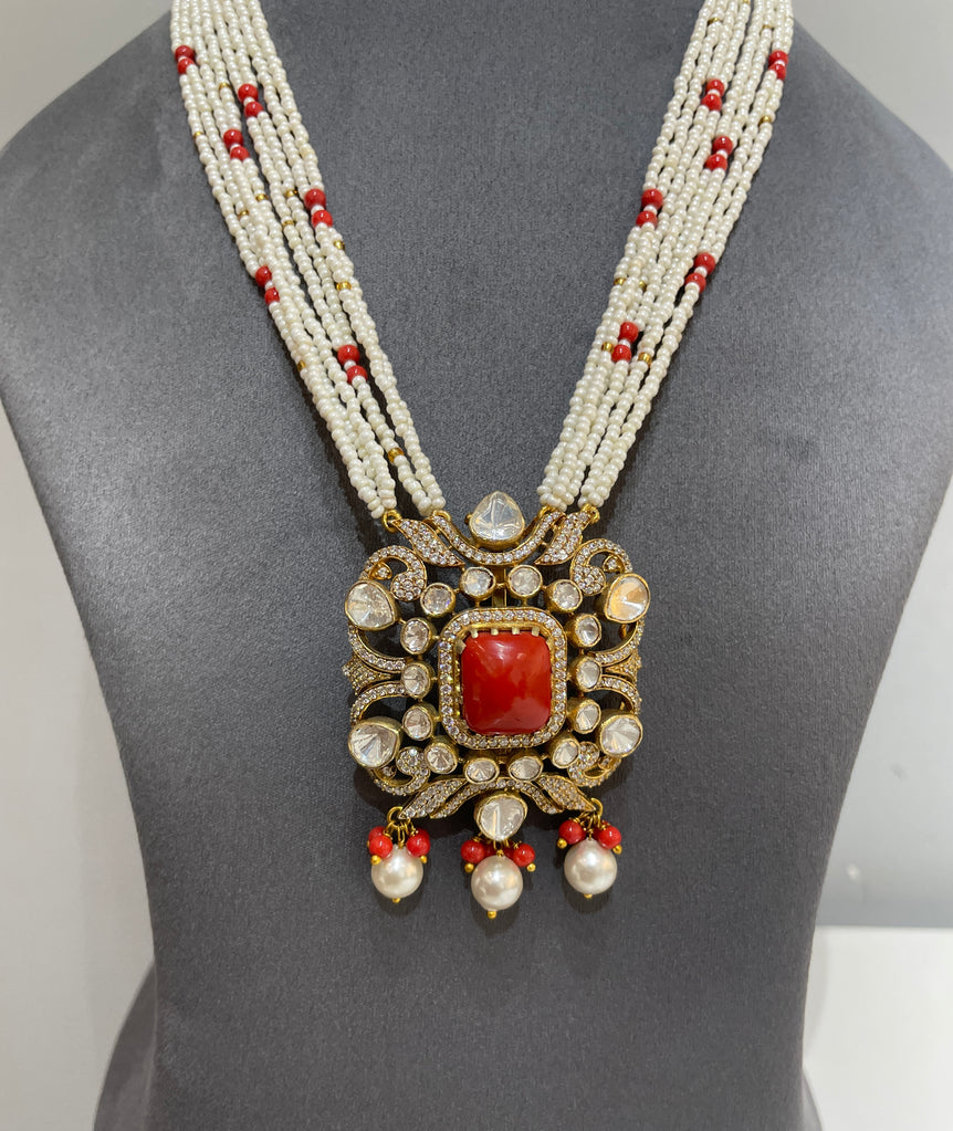 925 Silver Traditional Polki Pendant