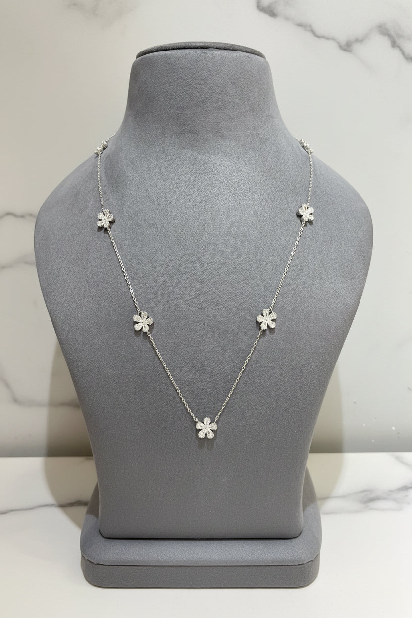 Floral Diamond Pendant Set