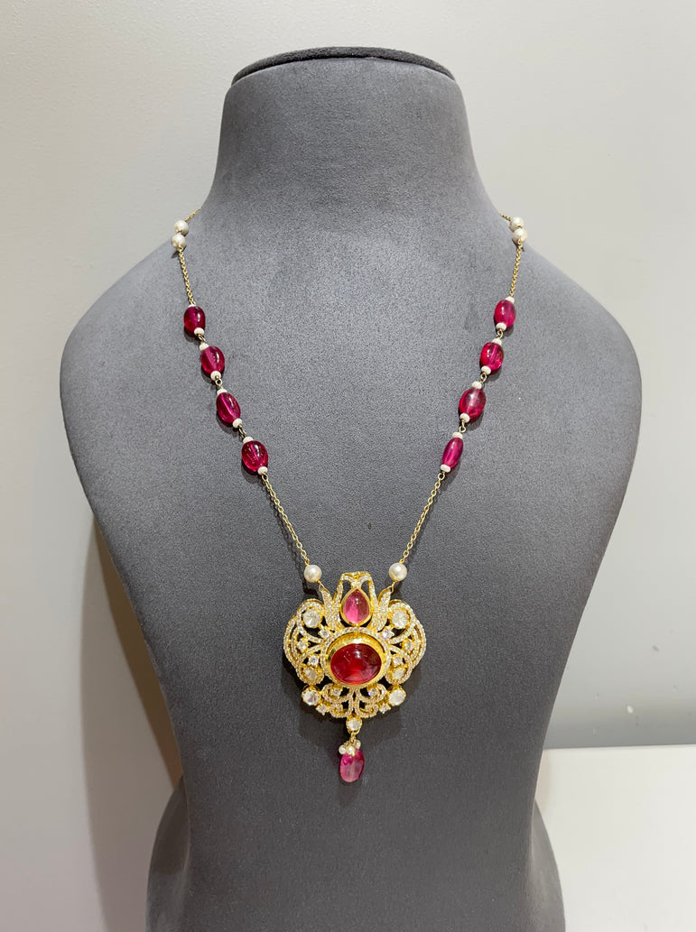 Traditional Pink Gemstone Pendant