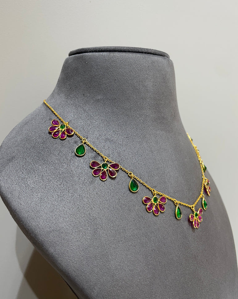 925 Silver Floral Drop Mala