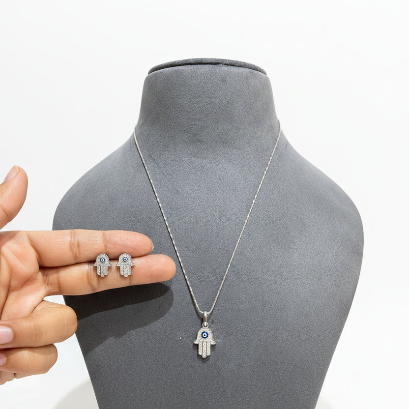 Hamsa Evil Eye Hand Jewelry Set ( Only Pendant Set )
