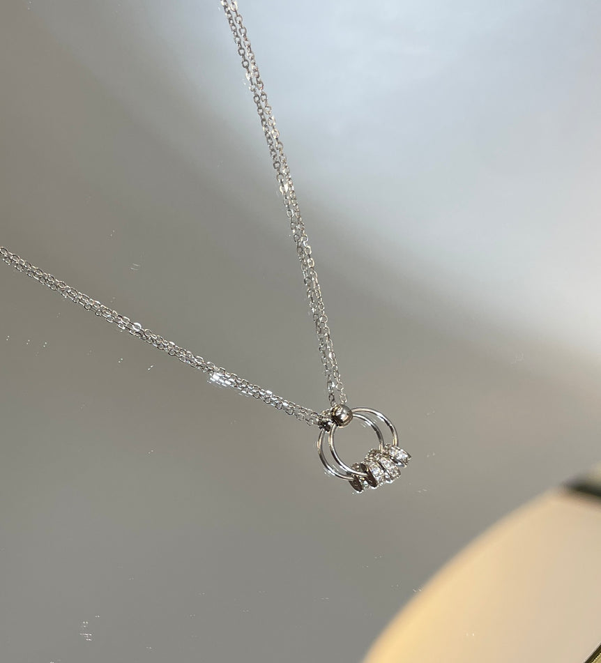 925 Silver Modern Diamond Look Pendant