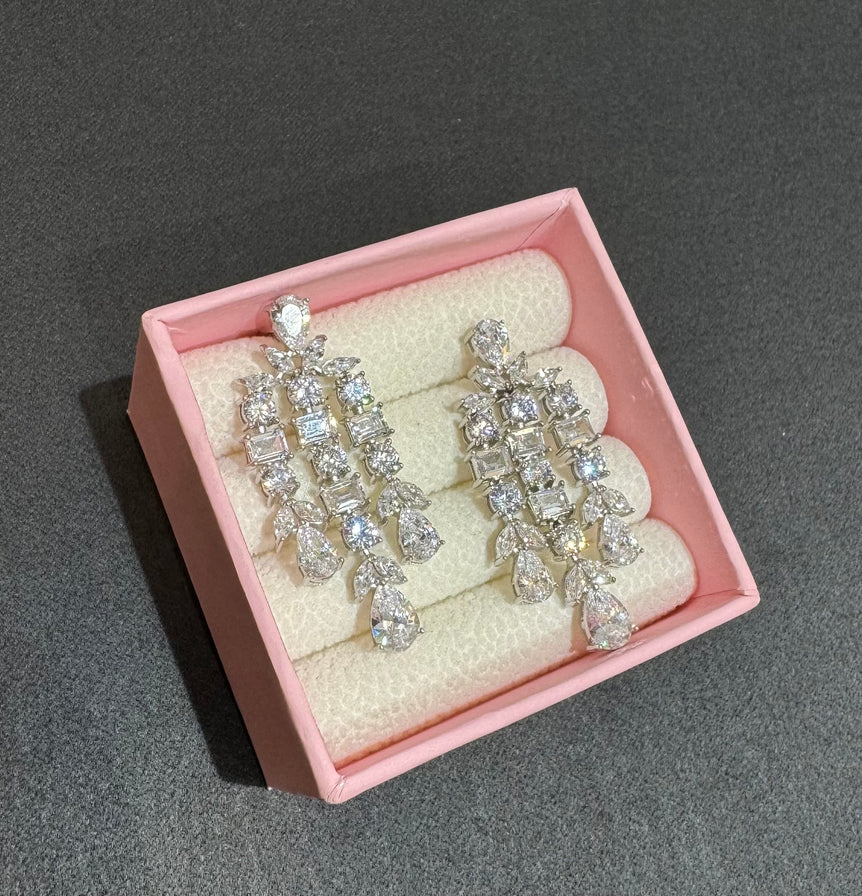 925 Silver Statement Diamond Look Earring