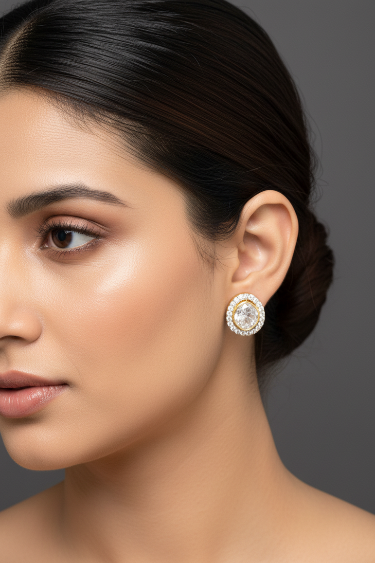 The Sia Traditional Polki Single-Stone Earrings