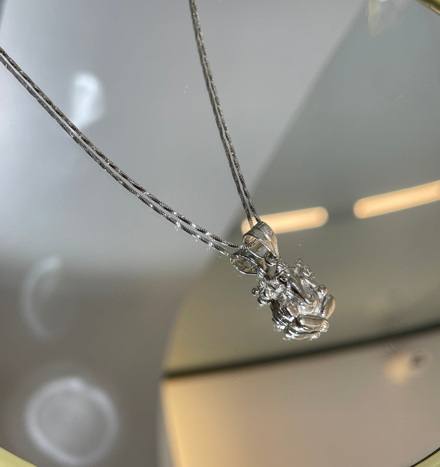 925 Silver Ganesh Ji Pendant (Without Chain )