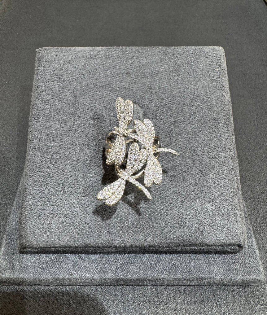 925 Silver Dragonfly Cocktail Ring