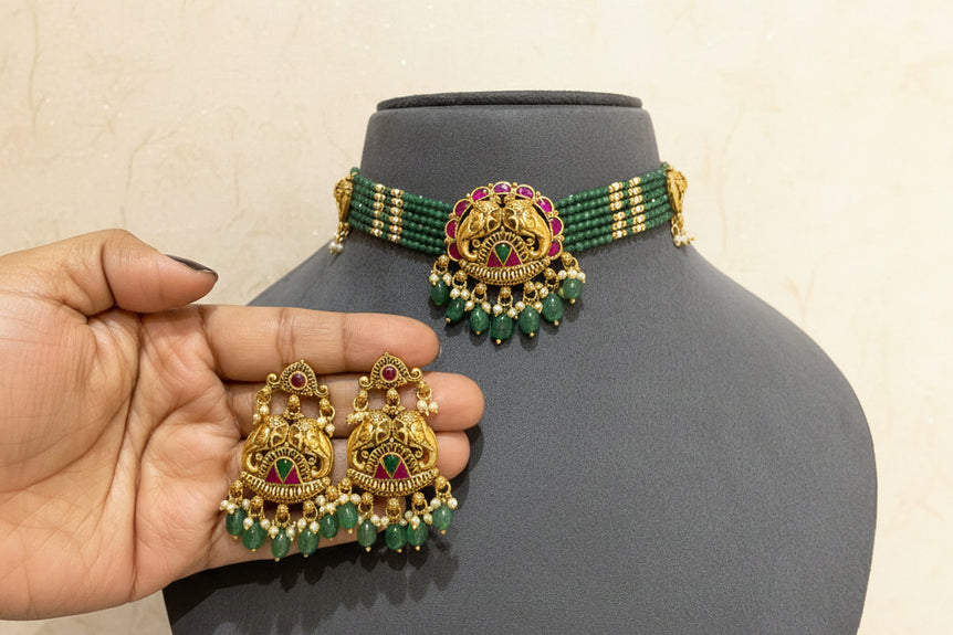 Heritage Gaja-Emerald Choker