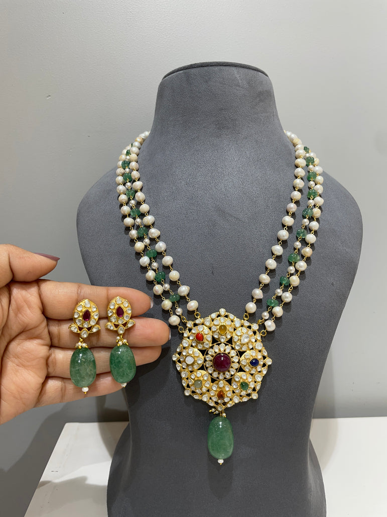 925 Silver Rajkumari Navrattan Haar