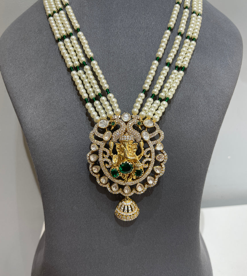 925 Silver Temple Polki Pendant