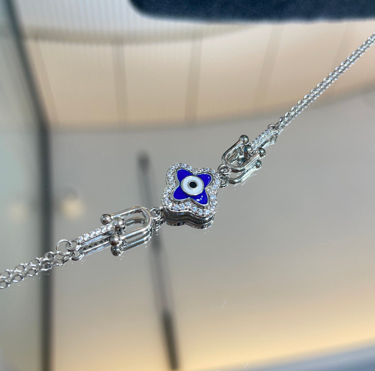 STYLISH EVIL EYE PURE SILVER BRACELET