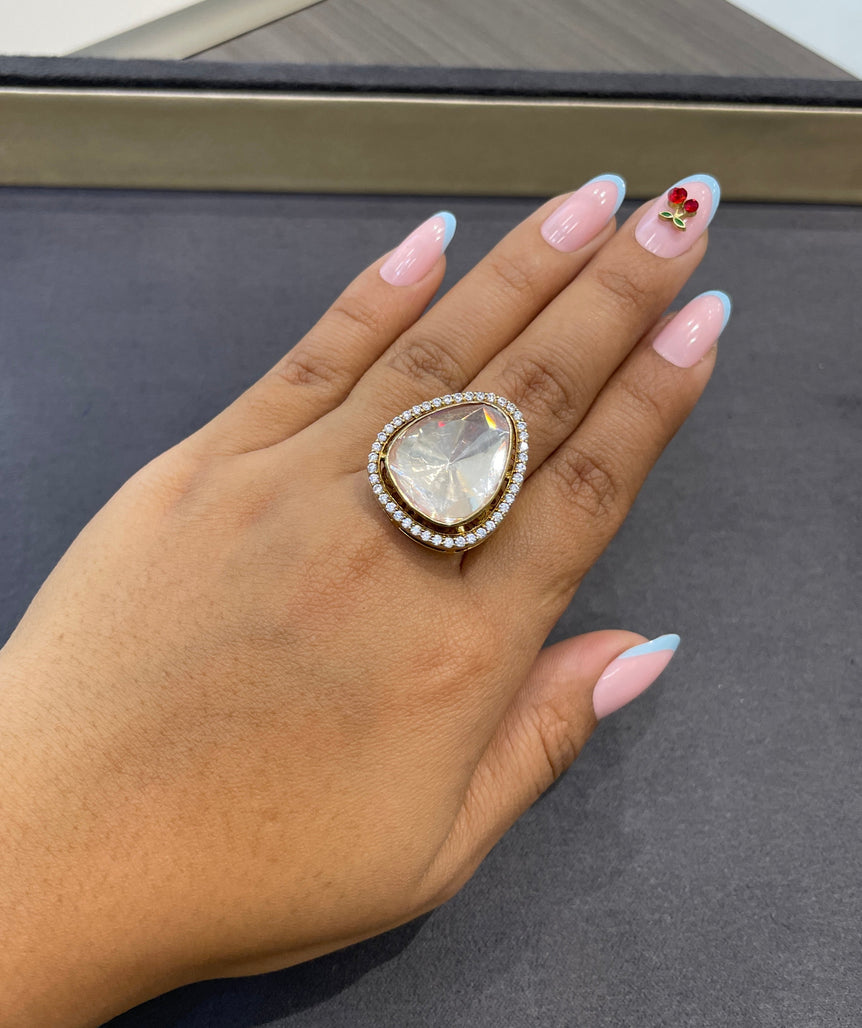 925 Silver Moira Polki Ring