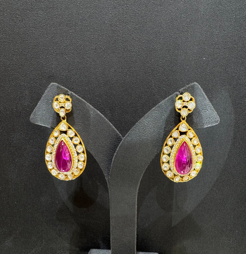 925 Silver Pink Drop Earrings