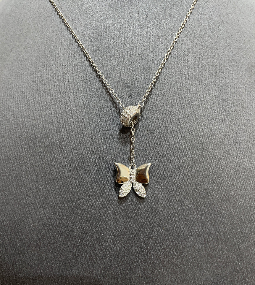 925 Silver Adjustable Butterfly Pendant