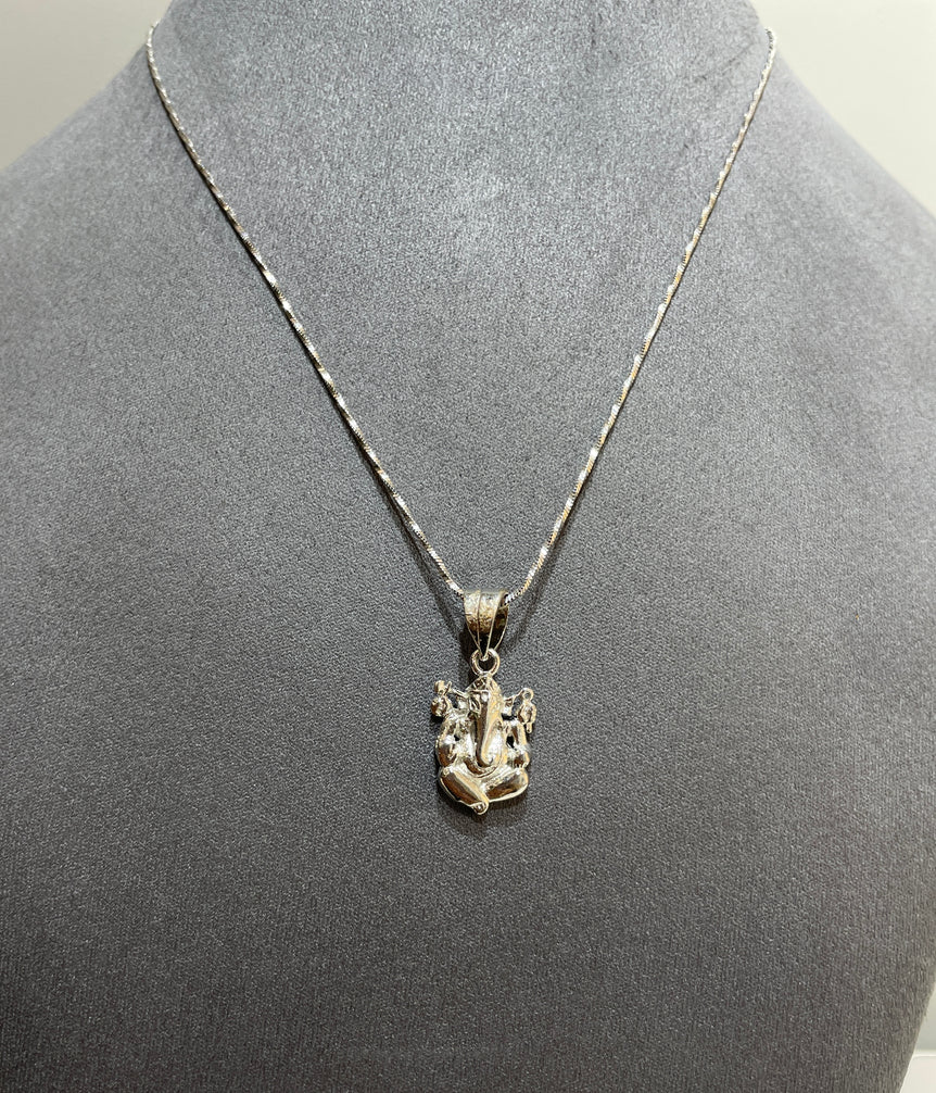 925 Silver Ganesh Ji Pendant (Without Chain )